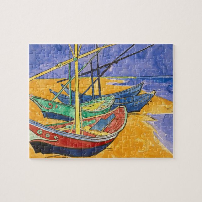 Quebra-cabeça Van Gogh Boats Impressionism Beach (Horizontal)