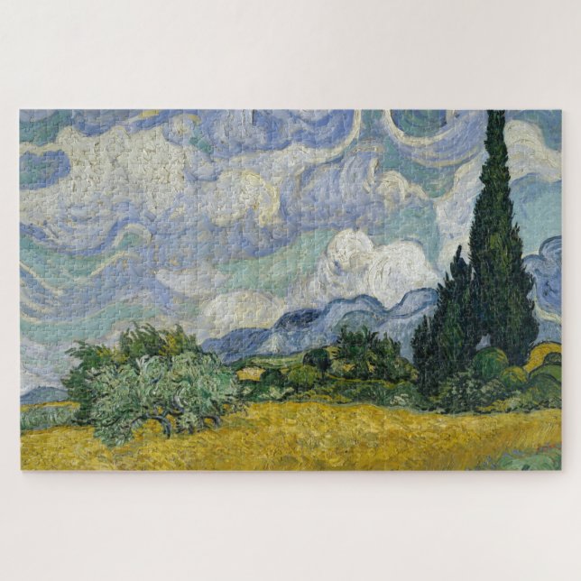 Quebra-cabeça Van gogh - Campo de trigo com ciprestes (Horizontal)