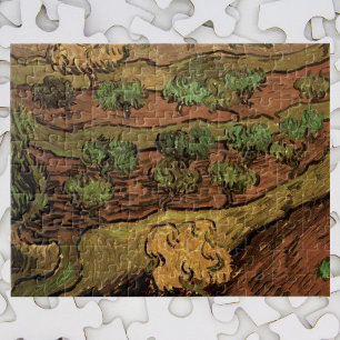 Quebra-cabeça Van Gogh Olive Trees Contra um Morro