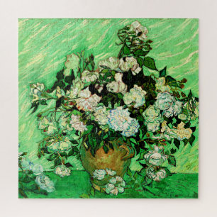 Quebra-cabeça Van Gogh - Rosas Brancas, pintura famosa,