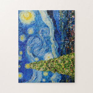 Quebra-cabeça Van Gogh Starry Night - Árvore de Natal