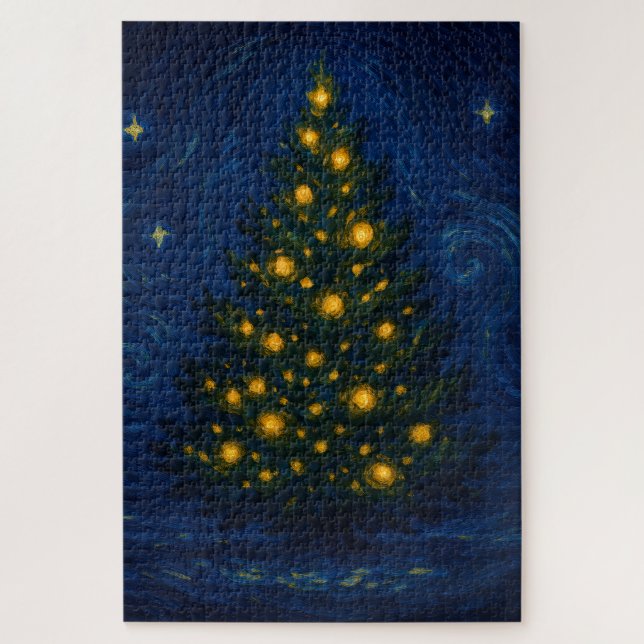 Quebra-cabeça Van Gogh-style Christmas Tree Jigsaw Puzzle (Vertical)