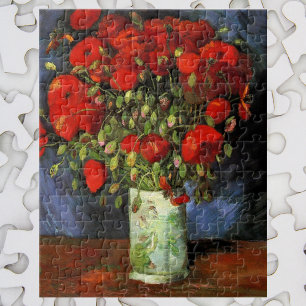 Quebra-cabeça Van Gogh Vase com Papa Vermelho, Vintage de Belas 