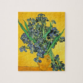 Quebra-cabeça Van Gogh - Vaso com Íris Fundo Amarelo