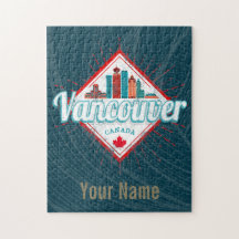 Vancouver Skyline British Columbia Retro Canadá