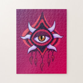 Quebra-cabeça Vaporware Demon Eye - Gótico colorido