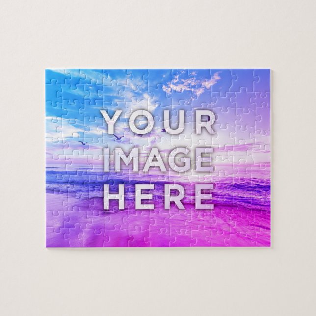 Quebra-cabeça Vaporwave Personalizado com Foto Customizada (Horizontal)