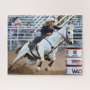Quebra-cabeça Vaqueira Rodeio Cavalo Barril Esportes Ocidentais