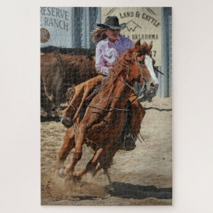Quebra-cabeça Vaqueira Rodeio Cavalo Cavalgada Esportes Ocidenta