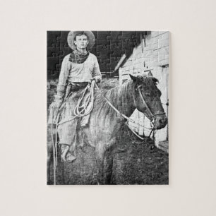 Quebra-cabeça Vaqueiro americano em Kansas, c.1880 (foto de b/w)