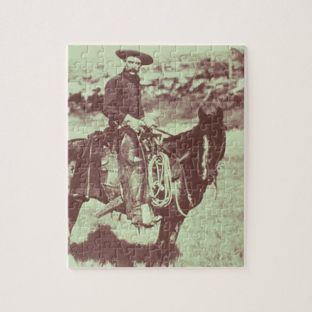 Quebra-cabeça Vaqueiro de Montana, c.1880 (foto de b/w) (Vertical)