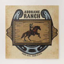 Quebra-cabeça Vaqueiro laçando boi ADICIONAR NOME Western Family