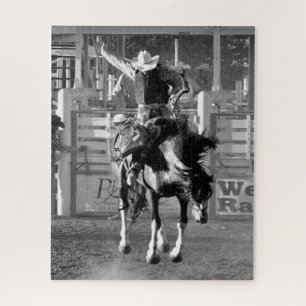 Quebra-cabeça Vaqueiro Rodeio Cavalo Empinando 8 Segundos Para P
