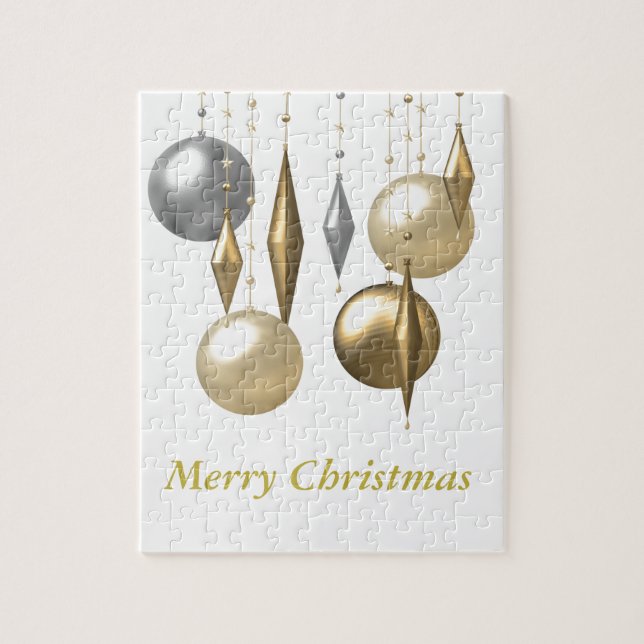 Quebra-cabeça várias bolas de Natal penduradas (Vertical)