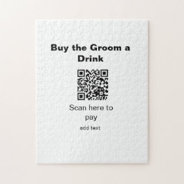 Quebra-cabeça varredura QR de solteiro para pagar uma bebida ao 