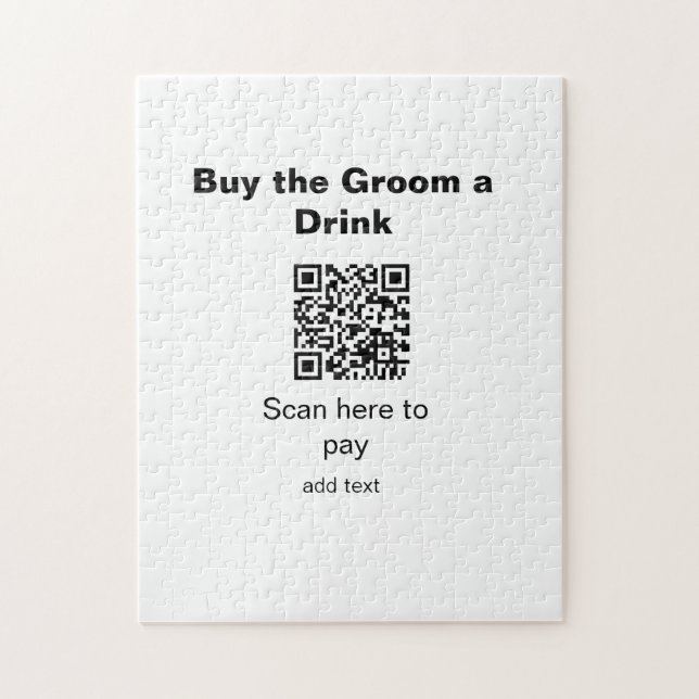 Quebra-cabeça varredura QR solteirão para pagar uma bebida ao no (Vertical)