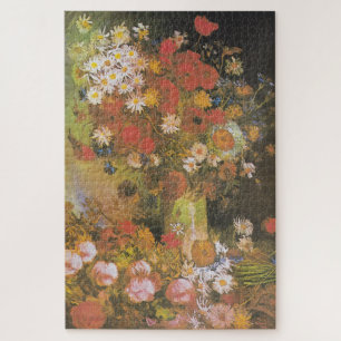 Quebra-cabeça Vase com flores e papoilas, peonias e crisânime