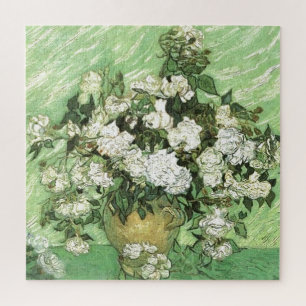 Quebra-cabeça Vase com Rosas - Van Gogh Painting Art Vintage