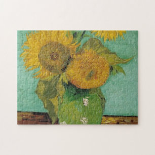 Quebra-cabeça Vase com três girassóis, Vincent van Gogh