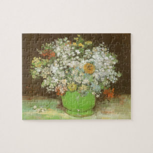 Quebra-cabeça Vase com Zinnias e Flores por Vincent van Gogh