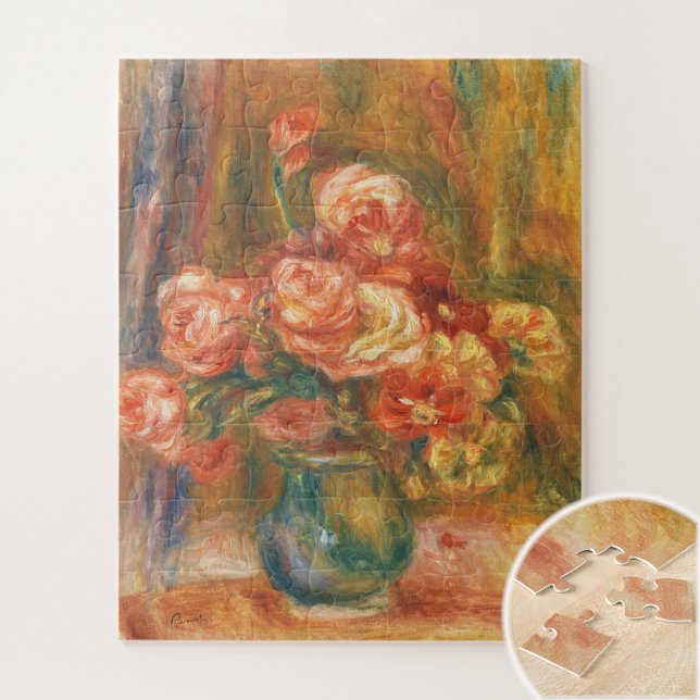 Quebra-cabeça Vase de Rosas por Auguste Renoir Art (Criador carregado)