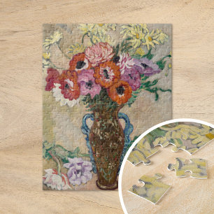 Quebra-cabeça Vase decorado com anêmonas Louis Valtat