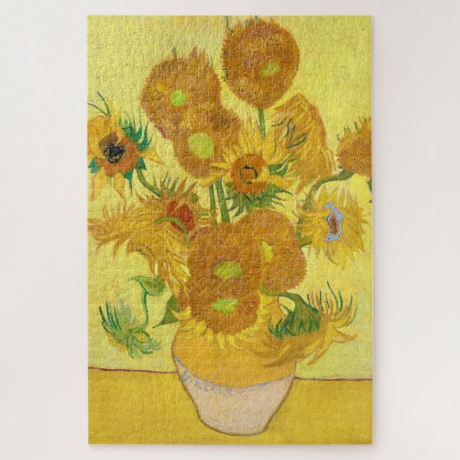 Quebra-cabeça Vase with fifteen sunflowers by Vincent Van Gogh  (Vertical)