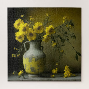 Quebra-cabeça Vaso Antigo de Flores Amarelas