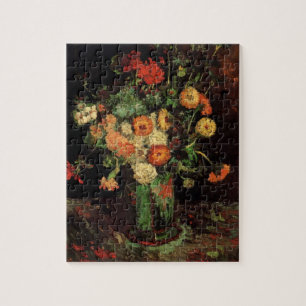 Quebra-cabeça Vaso com Zinnias e Gerânios, Vincent van Gogh