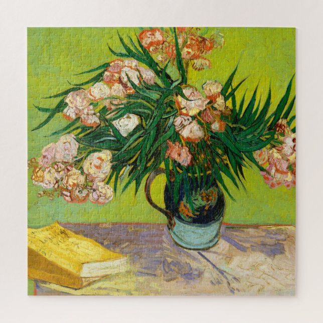 Quebra-cabeça Vaso de Vincent Van Gogh com Oleandros e Livros (Vertical)