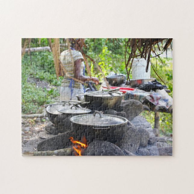 Quebra-cabeça Vasos de Fogo Jamaica Beach. (Horizontal)