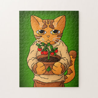 Quebra-cabeça Vegan Gardener Cat