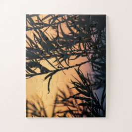 Quebra-cabeça Vegetação no pôr do sol