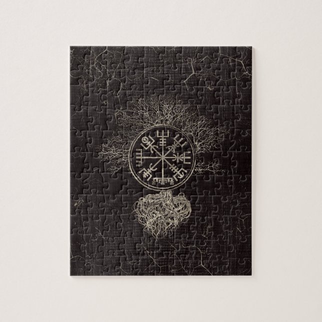 Quebra-cabeça Vegvisir e árvore de vida - Yggdrasil (Vertical)