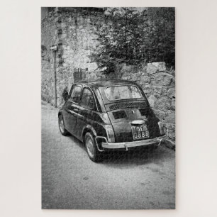 Quebra-cabeça Veículo FIAT 500 a preto e branco