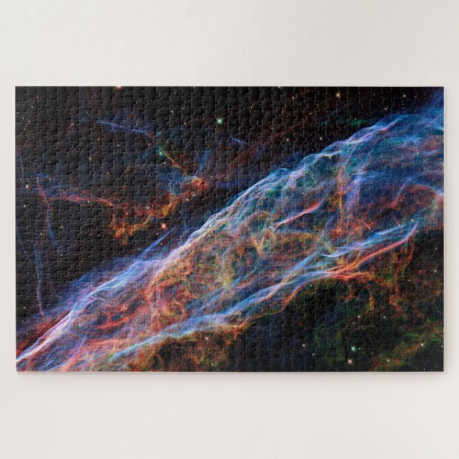 Quebra-cabeça Veil Nebula Supernova Mantém Telescópio Hubble (Horizontal)