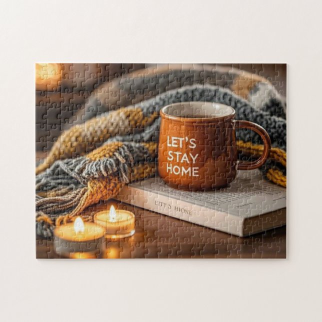 Quebra-cabeça Vela confortável acesa à noite (Horizontal)