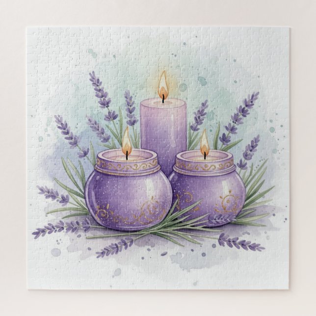 Quebra-cabeça Vela de Lavanda - Relaxante (Vertical)