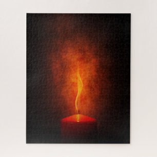 Quebra-cabeça Vela Vermelha com Luz Quente