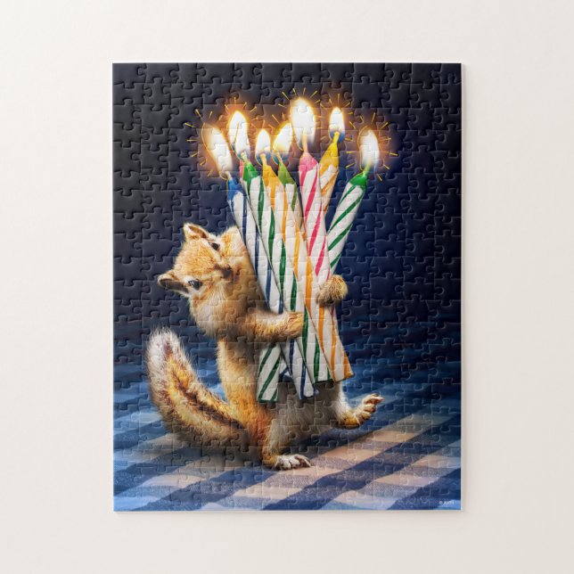Quebra-cabeça Velas de Aniversário de Esquilo (Vertical)