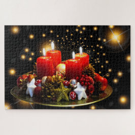 Quebra-cabeça Velas de Natal Festivas Modernas