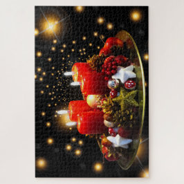 Quebra-cabeça Velas de Natal Festivas Modernas