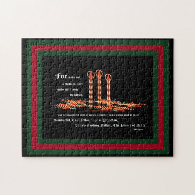 Quebra-cabeça Velas de Natal, Isaías 9:6 (Horizontal)