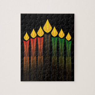 Quebra-cabeça velas kwanzaa