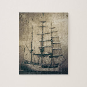 Quebra-cabeça Veleiro náutico da navigação do vintage do mar