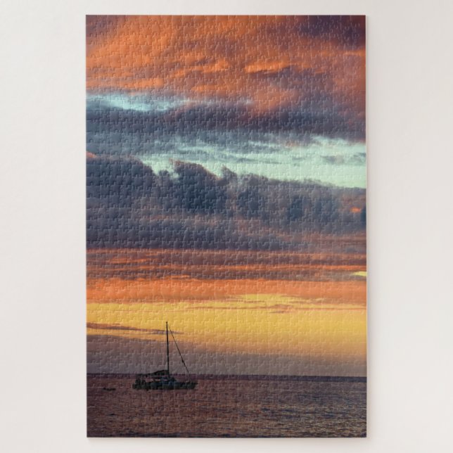 Quebra-cabeça Velejando até o Sunset do Havaí - 20x30 - 1014 pcs (Vertical)