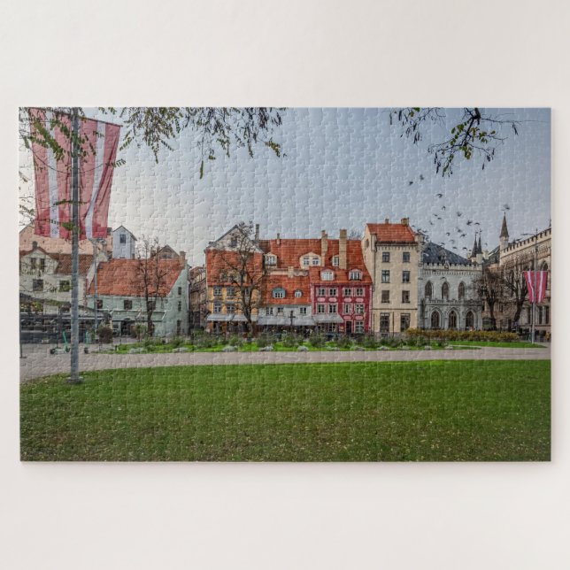 Quebra-cabeça Velha cidade de Riga no outono (Horizontal)