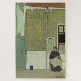 Quebra-cabeça Velha holandesa em frente à sua casa