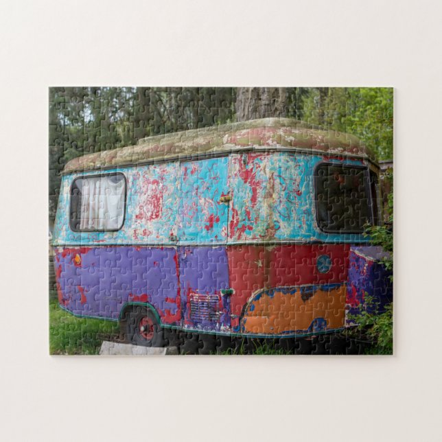 QUEBRA-CABEÇA VELHO CAMPER DE HIPPIE CARAVAN TRAILER JIGSAW QUEB (Horizontal)