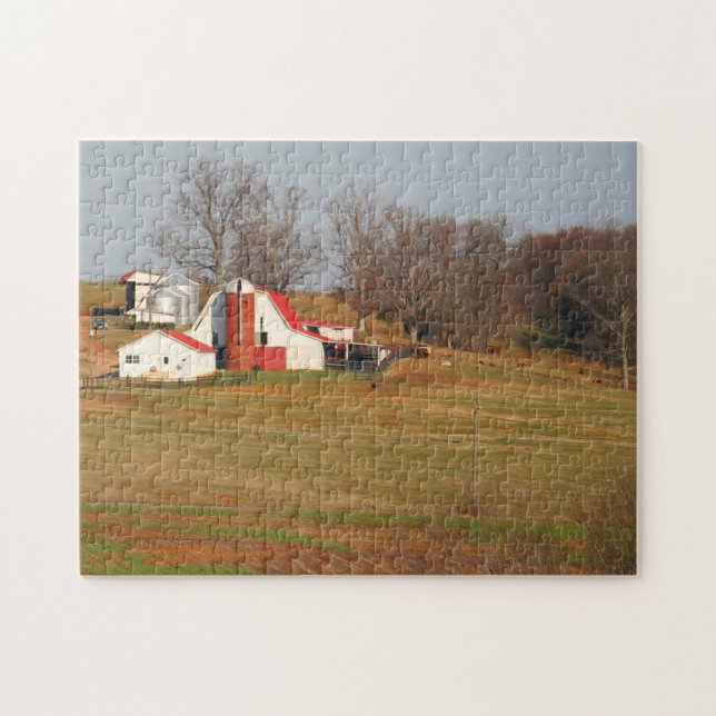 Quebra-cabeça Velhos Celeiros do Tennessee. (Horizontal)